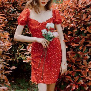 Maisy Dress Red Print from PETITE STUDIO NEW YORK